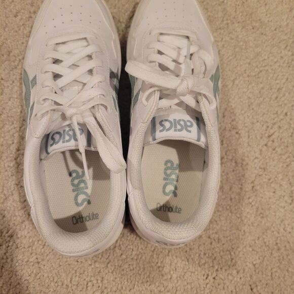 NWOB ASICS Japan S Women's Sneakers Shoes Size 7 EU 38 White/Ocean Haze Leather - Picture 7 of 10